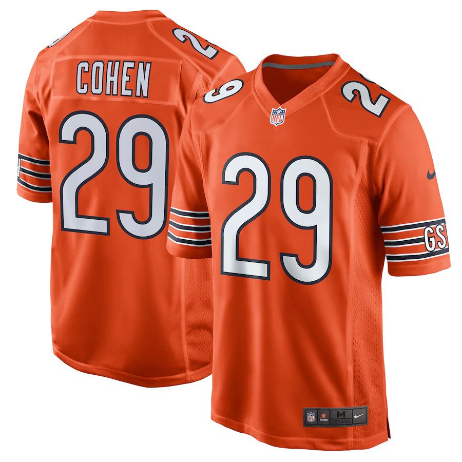 Men Chicago Bears 29 Tarik Cohen Nike Orange Alternate Game NFL Jersey